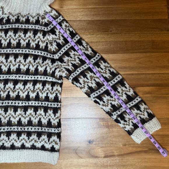 Vintage 70s Icelandic wool turtleneck sweater small brown Neutral Scandi - Picture 14 of 16